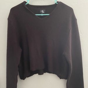 Calvin Klein Faux Wool Crop Sweater